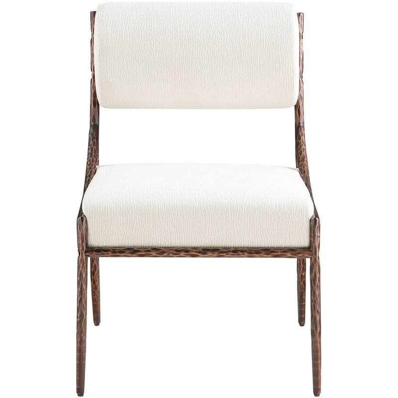 Meridian Furniture Bastille Cream Chenille Fabric Dining Side Chair (Set of 2)