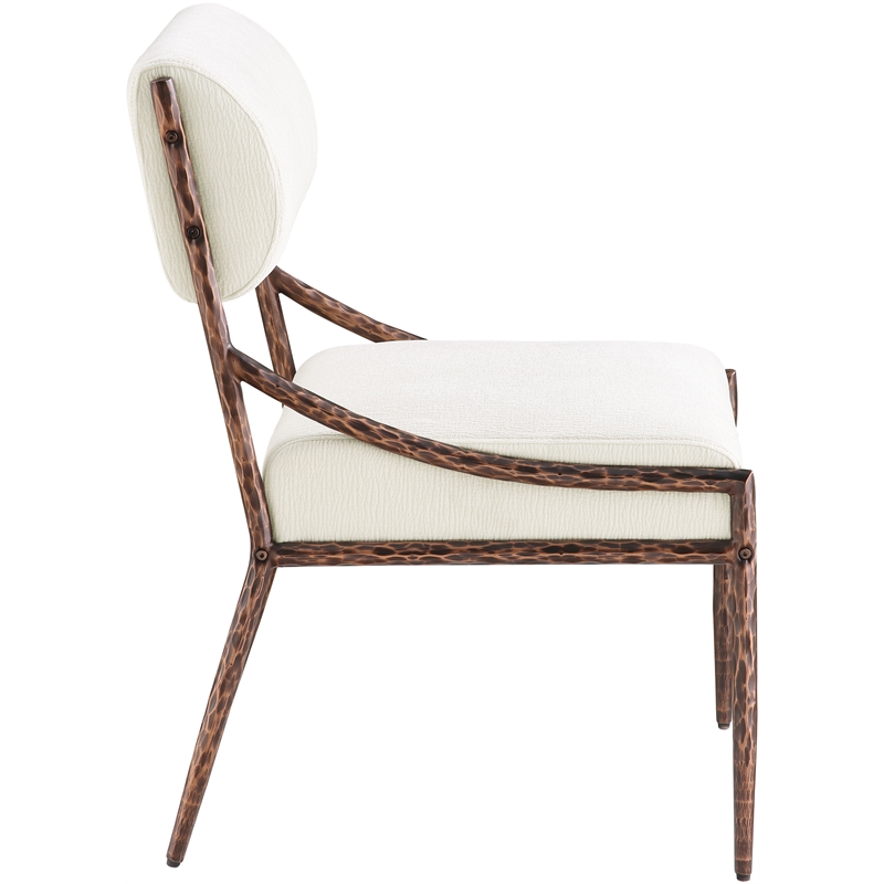 Meridian Furniture Bastille Cream Chenille Fabric Dining Side Chair (Set of 2)