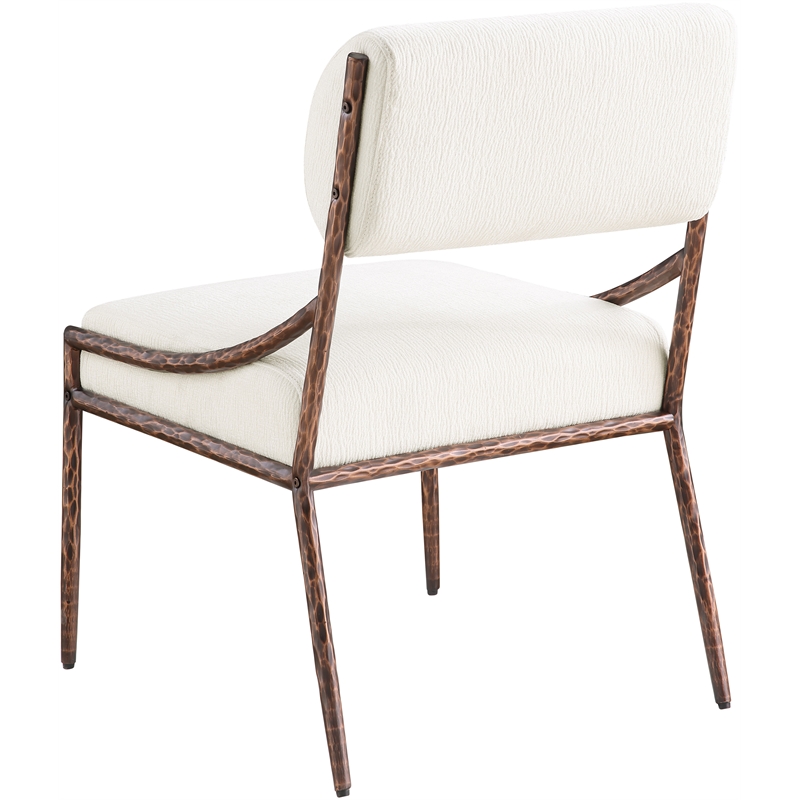 Meridian Furniture Bastille Cream Chenille Fabric Dining Side Chair (Set of 2)
