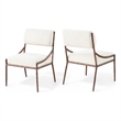 Meridian Furniture Bastille Cream Chenille Fabric Dining Side Chair (Set of 2)