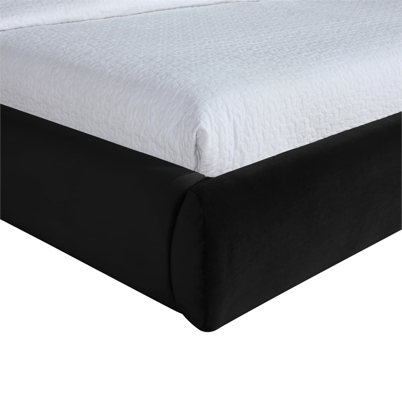 Meridian Furniture Celine Black Velvet Upholstered Full Bed