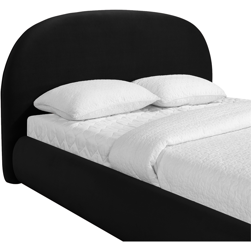 Meridian Furniture Celine Black Velvet Upholstered King Bed