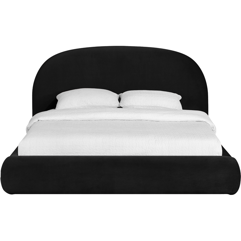 Meridian Furniture Celine Black Velvet Upholstered Queen Bed
