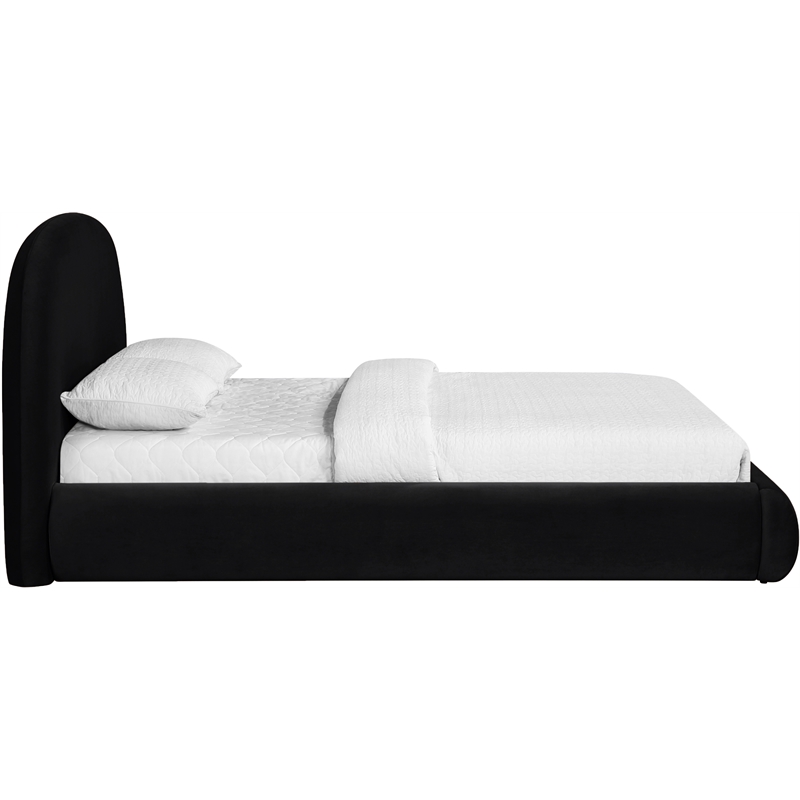 Meridian Furniture Celine Black Velvet Upholstered Queen Bed