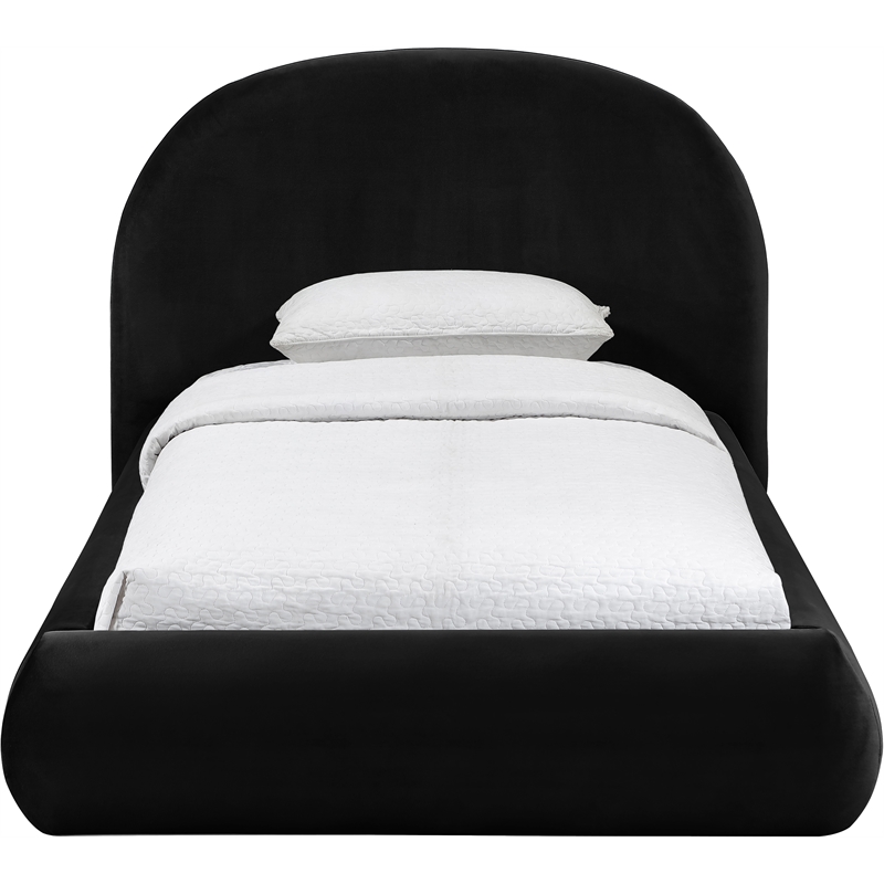 Meridian Furniture Celine Black Velvet Upholstered Twin Bed