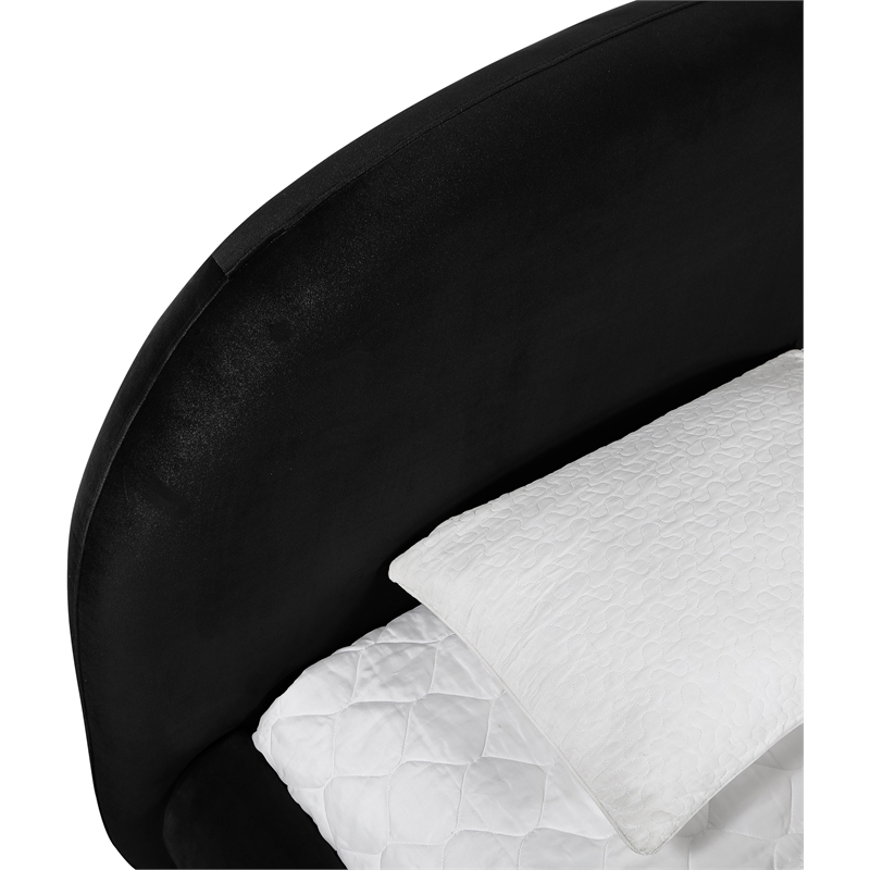 Meridian Furniture Celine Black Velvet Upholstered Twin Bed