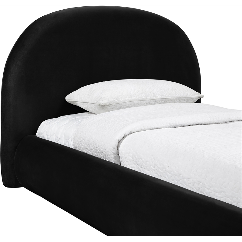 Meridian Furniture Celine Black Velvet Upholstered Twin Bed