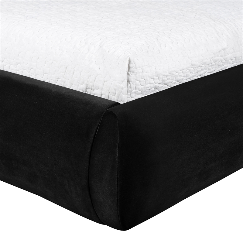 Meridian Furniture Celine Black Velvet Upholstered Twin Bed