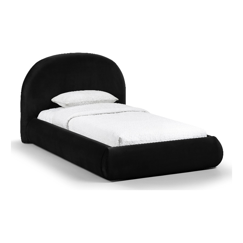 Meridian Furniture Celine Black Velvet Upholstered Twin Bed