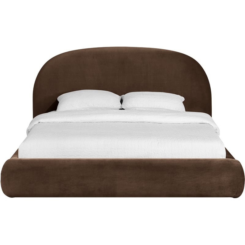 Meridian Furniture Celine Brown Velvet Upholstered King Bed