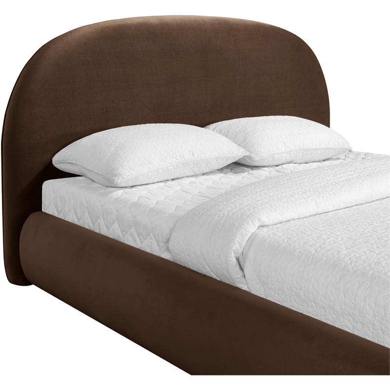 Meridian Furniture Celine Brown Velvet Upholstered King Bed
