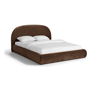 Meridian Furniture Celine Brown Velvet Upholstered Queen Bed