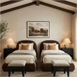 Meridian Furniture Celine Brown Velvet Upholstered Twin Bed