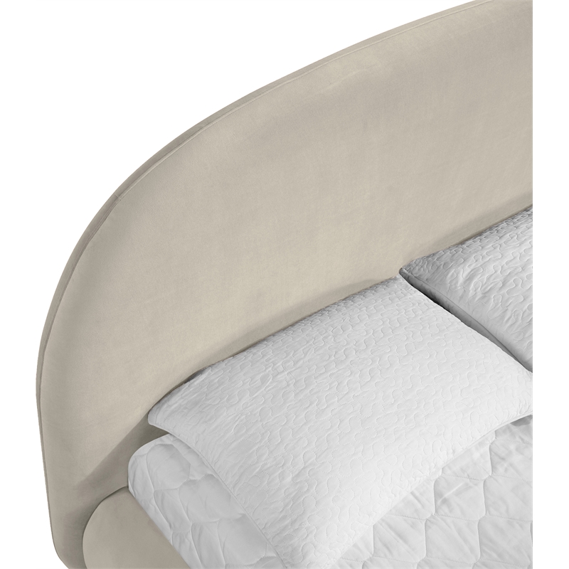 Meridian Furniture Celine Cream Velvet Upholstered King Bed