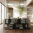 Meridian Furniture Nexa Black Solid Wood And Oak Veneer Media Console
