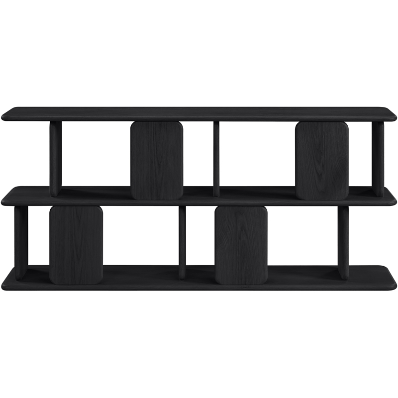 Meridian Furniture Nexa Black Solid Wood And Oak Veneer Media Console