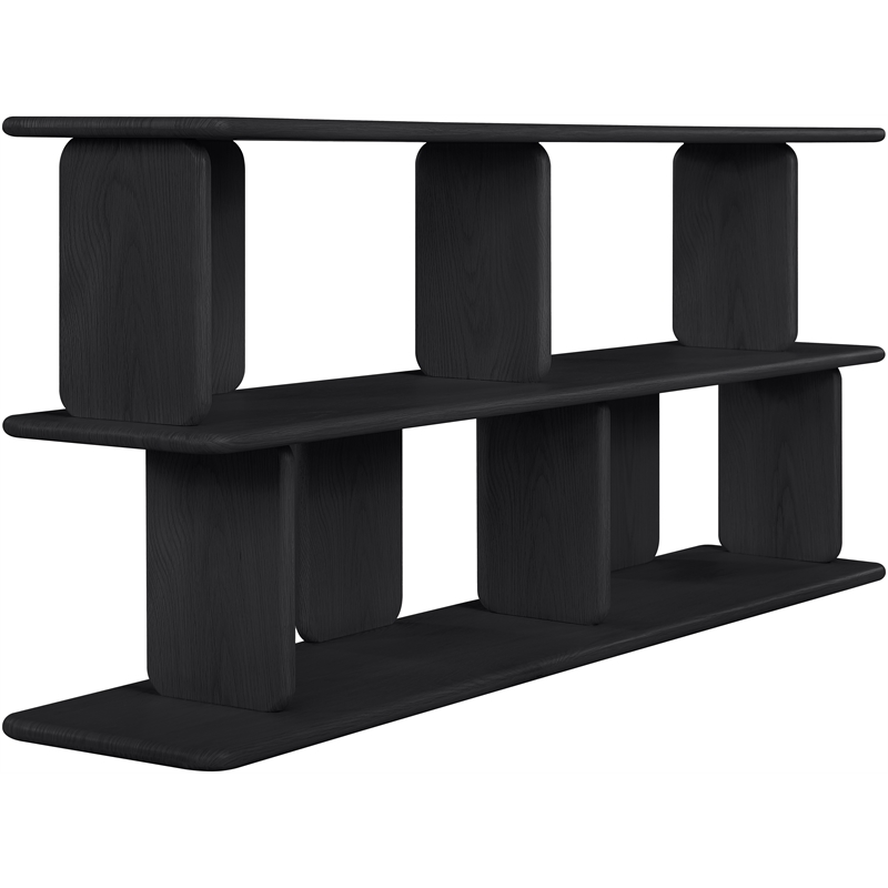 Meridian Furniture Nexa Black Solid Wood And Oak Veneer Media Console