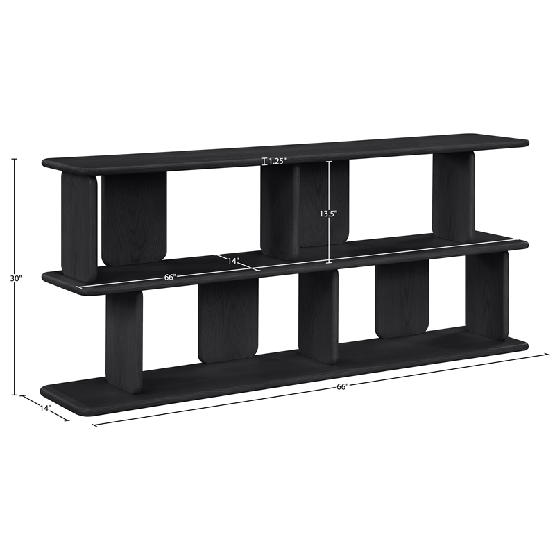 Meridian Furniture Nexa Black Solid Wood And Oak Veneer Media Console