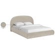 Meridian Furniture Celine Cream Velvet Upholstered Queen Bed