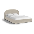 Meridian Furniture Celine Cream Velvet Upholstered Queen Bed