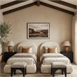 Meridian Furniture Celine Cream Velvet Upholstered Twin Bed