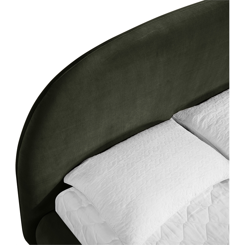 Meridian Furniture Celine Green Velvet Upholstered Full Bed