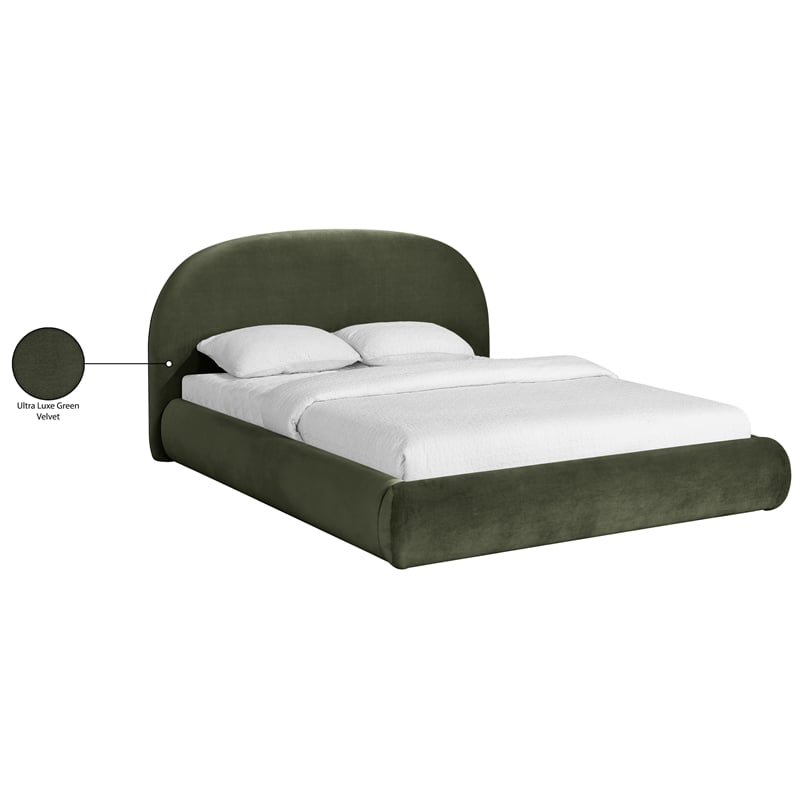 Meridian Furniture Celine Green Velvet Upholstered King Bed
