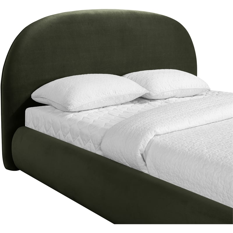 Meridian Furniture Celine Green Velvet Upholstered King Bed