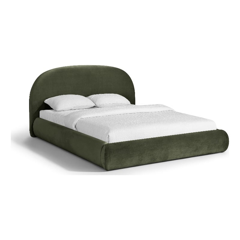 Meridian Furniture Celine Green Velvet Upholstered King Bed