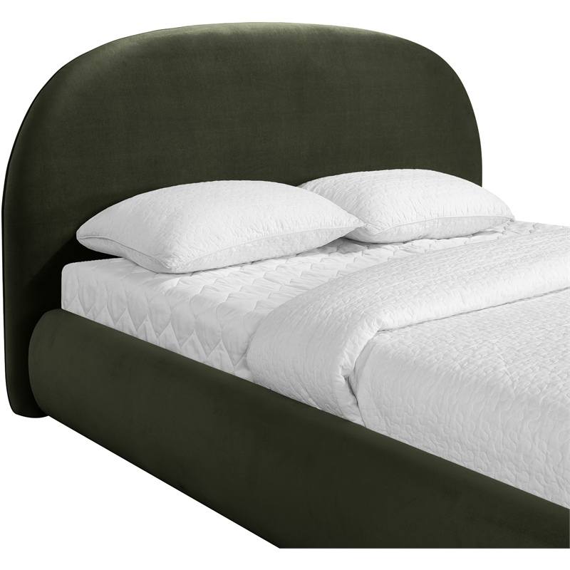 Meridian Furniture Celine Green Velvet Upholstered Queen Bed