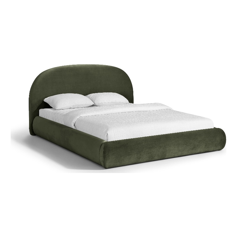 Meridian Furniture Celine Green Velvet Upholstered Queen Bed
