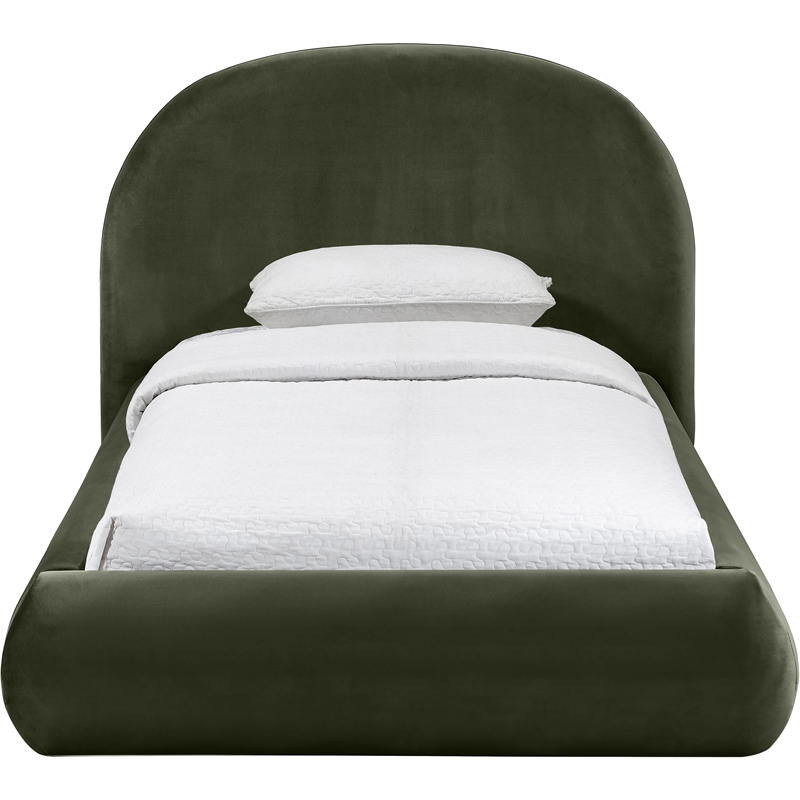 Meridian Furniture Celine Green Velvet Upholstered Twin Bed