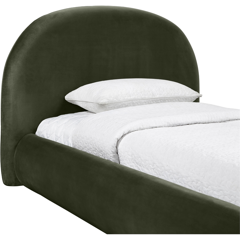 Meridian Furniture Celine Green Velvet Upholstered Twin Bed