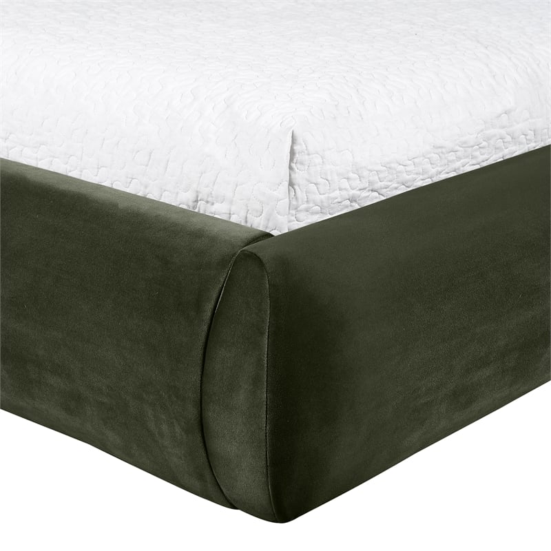 Meridian Furniture Celine Green Velvet Upholstered Twin Bed