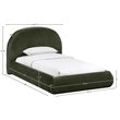 Meridian Furniture Celine Green Velvet Upholstered Twin Bed