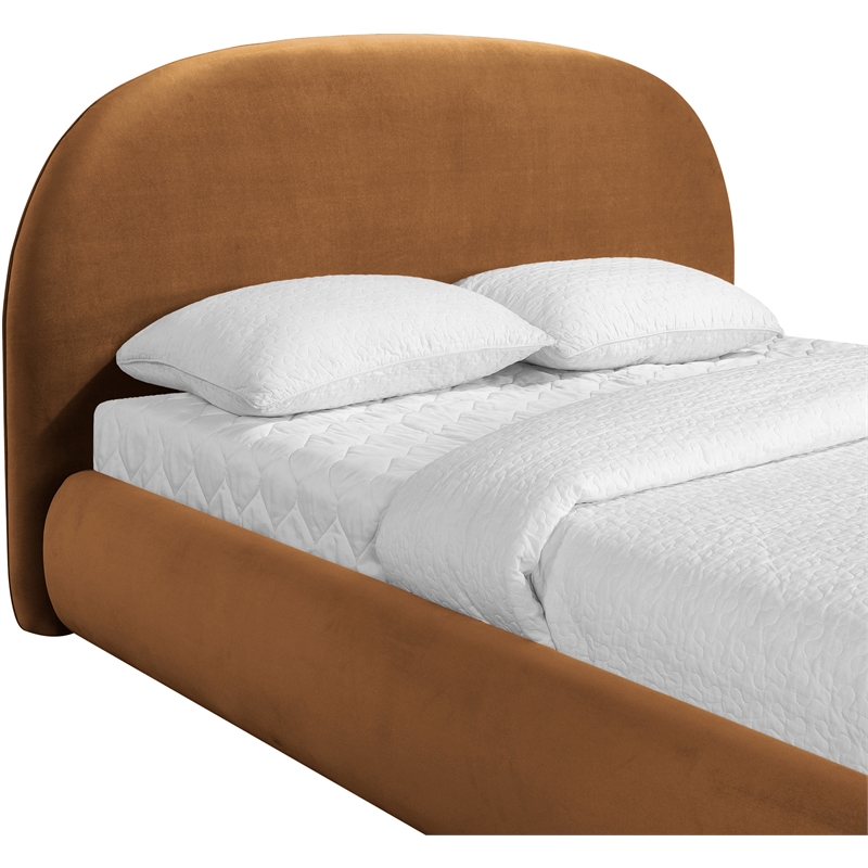 Meridian Furniture Celine Saddle Velvet Upholstered Full Bed