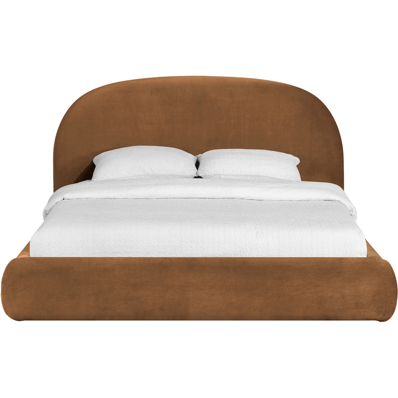 Meridian Furniture Celine Saddle Velvet Upholstered Queen Bed