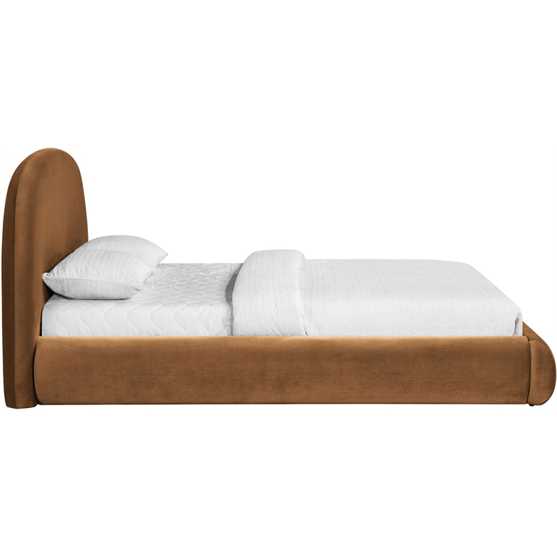 Meridian Furniture Celine Saddle Velvet Upholstered Queen Bed