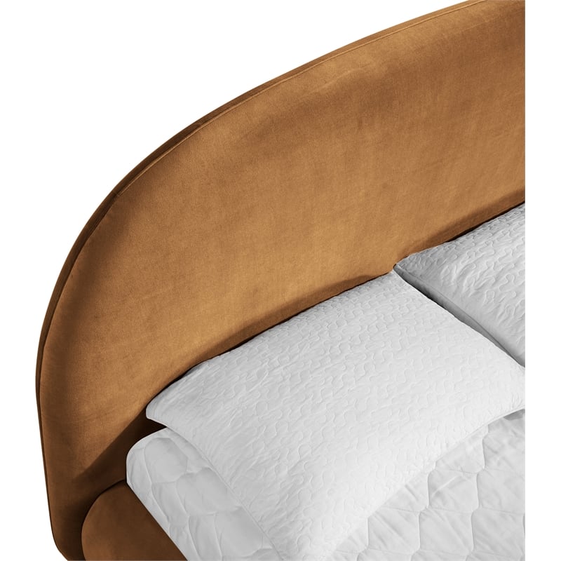 Meridian Furniture Celine Saddle Velvet Upholstered Queen Bed