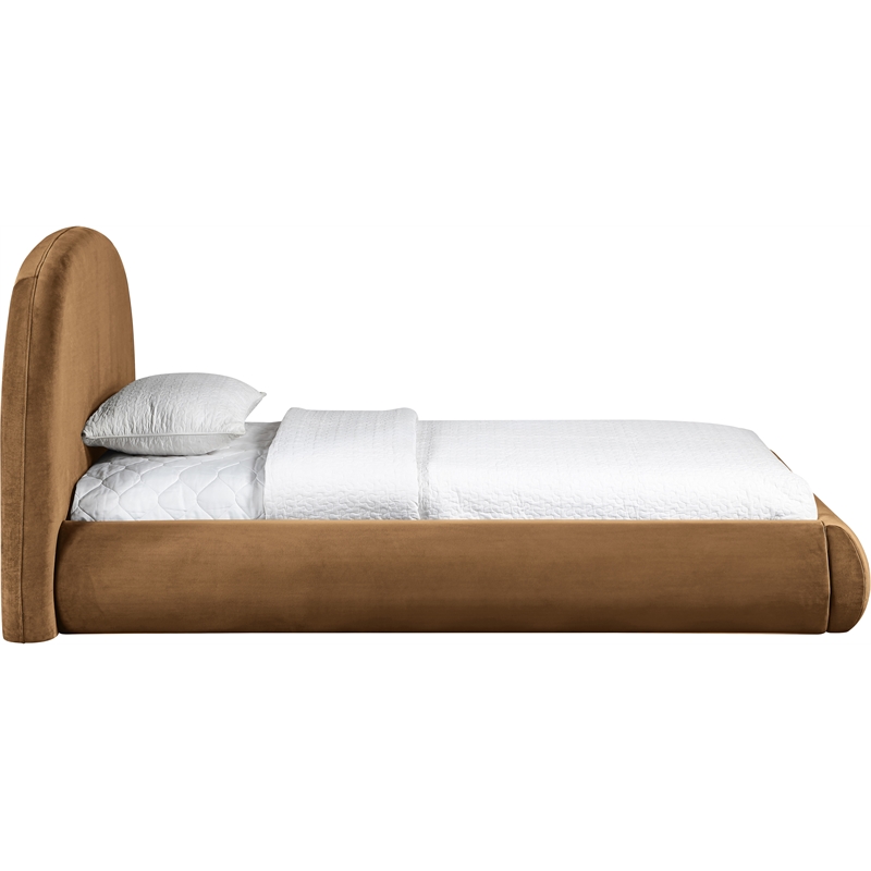 Meridian Furniture Celine Saddle Velvet Upholstered Twin Bed