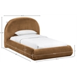 Meridian Furniture Celine Saddle Velvet Upholstered Twin Bed