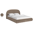 Meridian Furniture Celine Taupe Velvet Upholstered Full Bed