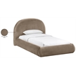 Meridian Furniture Celine Taupe Velvet Upholstered Twin Bed