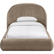 Meridian Furniture Celine Taupe Velvet Upholstered Twin Bed