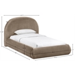 Meridian Furniture Celine Taupe Velvet Upholstered Twin Bed