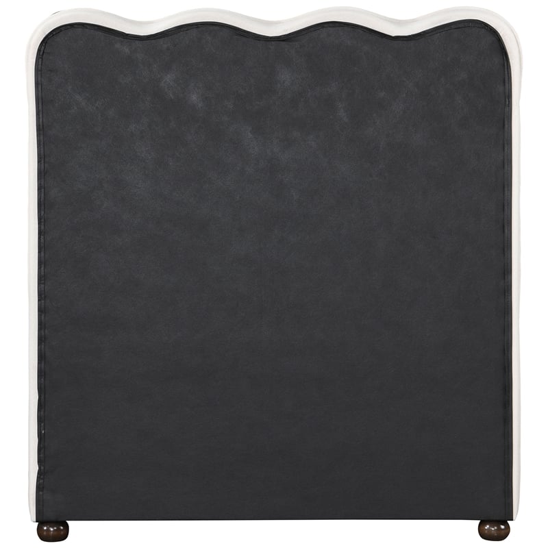 Meridian Furniture Gatsby Cream Mohair Velvet Upholstered Twin Trundle Bed