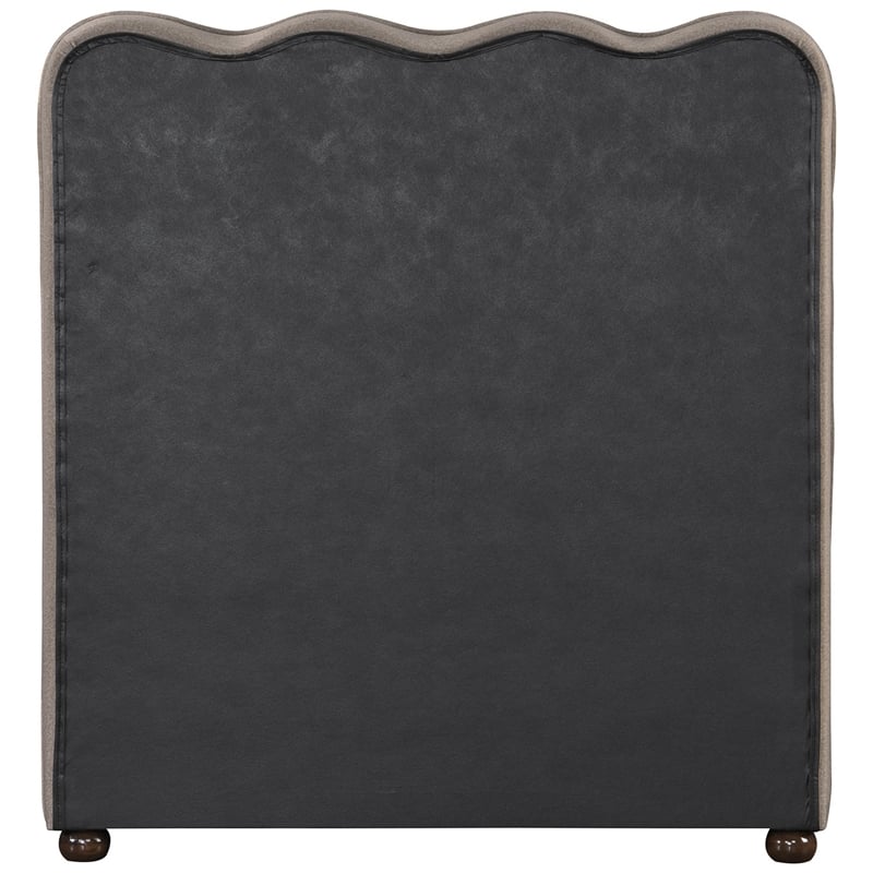 Meridian Furniture Gatsby Taupe Mohair Velvet Upholstered Twin Trundle Bed