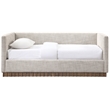 Meridian Furniture Teva Beige Linen Textured Fabric Upholstered Twin Daybed