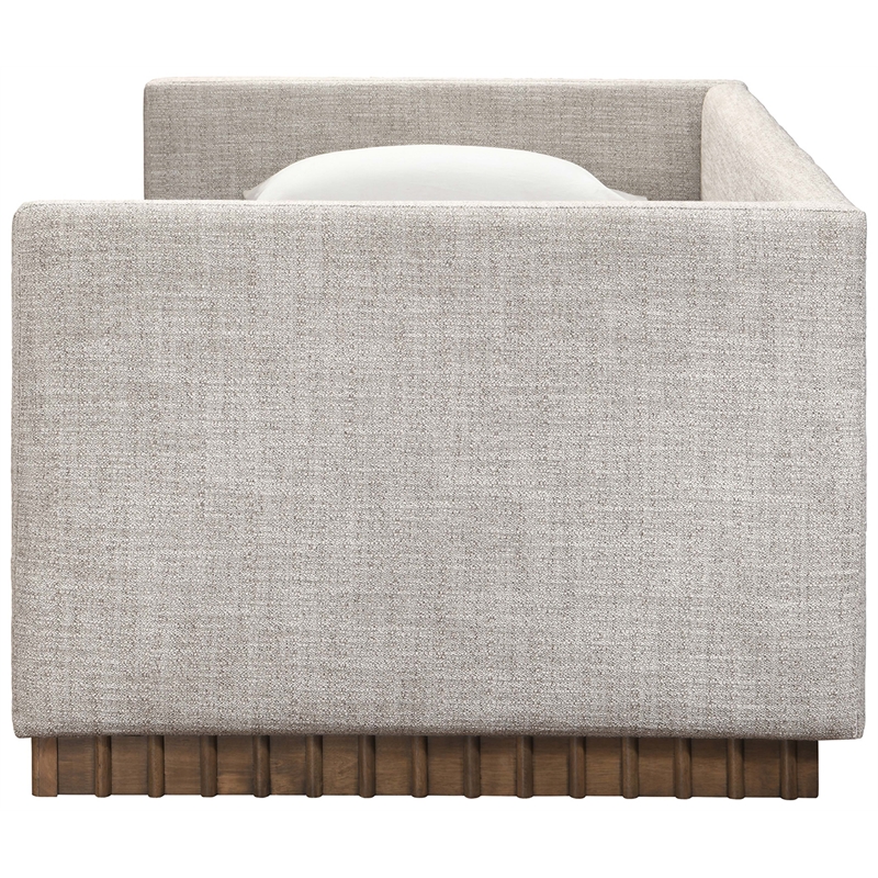 Meridian Furniture Teva Beige Linen Textured Fabric Upholstered Twin Daybed