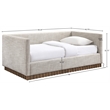 Meridian Furniture Teva Beige Linen Textured Fabric Upholstered Twin Daybed